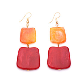 Cranberry and Rose Earrings with Gold Fish Hook