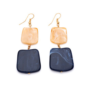 Navy Blue and Rock Sugar Earrings with Gold Fish Hook