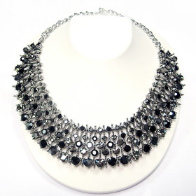 Bold Wide Collar Statement Design Crytal Necklace