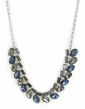 Black and Montana Crystal Necklace