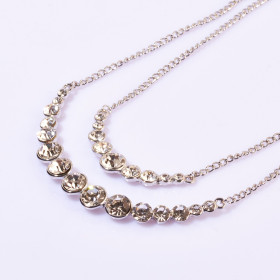 Two-layers Crystal Necklace in Rhodium