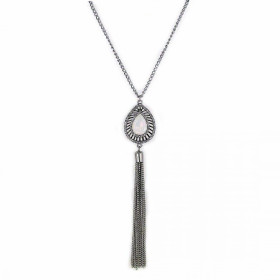 Teardrop Moonstone with Long Tassel Necklace