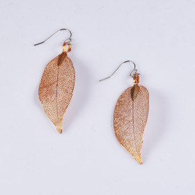 Natural Leaf Earring in Orange Colour