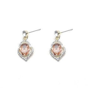 Victorian Filigree Peach Rose Earrings