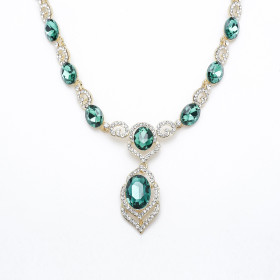 Victorian Filigree Emerald Necklace
