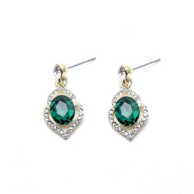 Victorian Filigree Emerald Earrings