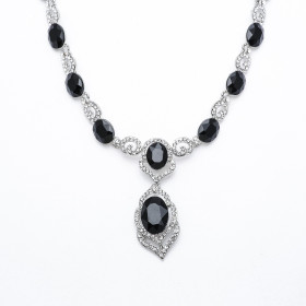 Victorian Filigree Black Necklace