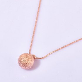 Frosted Ball Necklace in Rose Gold