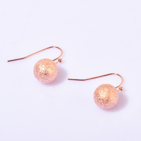 Frosted Ball Earring in Rose Gold