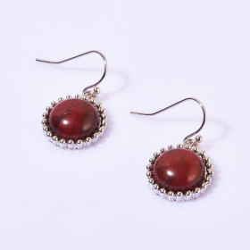 Semi-precious Round Stone Earring