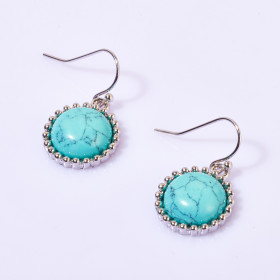 Semi-precious Round Stone Earring