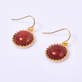 Semi-precious Round Stone Earring