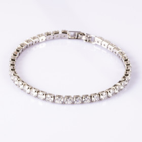Crystal tennis bracelet, 070-rhodium/Crystal