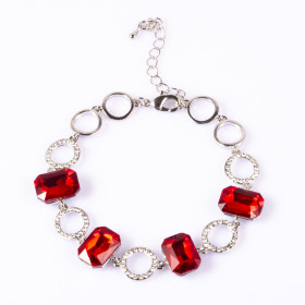 Diamond Brillant Cut Red Bracelet