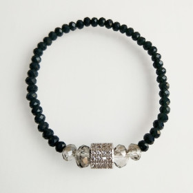 CZ & Crystal Beads Elastic Bracelet