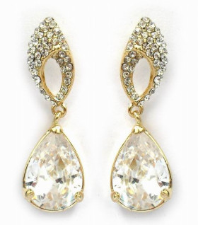 Crystal with Cubic Zirconia Drop Earrings