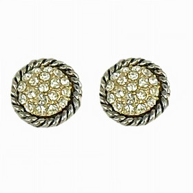 Designer Cable Weave Two Tone Disc Studs 