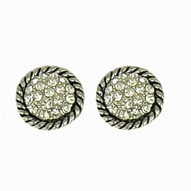 Designer Cable Weave Two Tone Disc Studs 