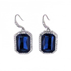 Retangel crystal fish hoop eararings