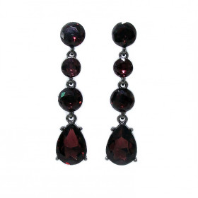 Elegant Teardrop Linked Crystal Earrings