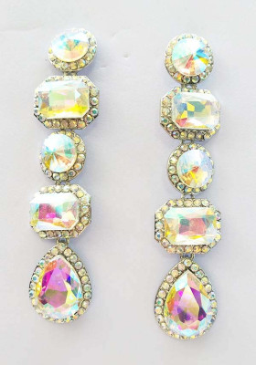 Long Gorgeous Geometric AB Earrings