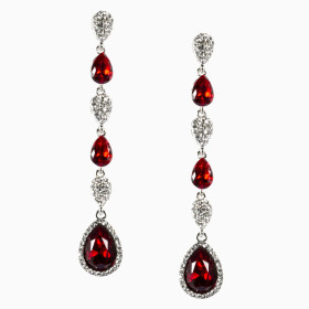Crystal Teardrop  Pierced Linear Earring