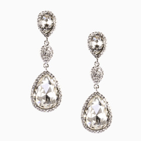 Classy Teardrop Clear Earrings