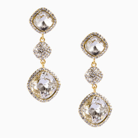Crystal Square Pierced Earring