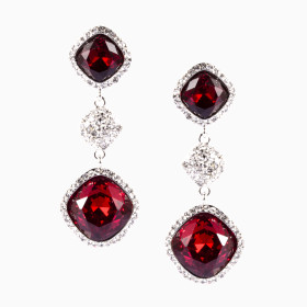 Crystal Square Pierced Earring
