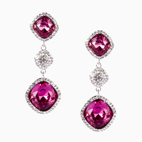 Crystal Square Pierced Earring