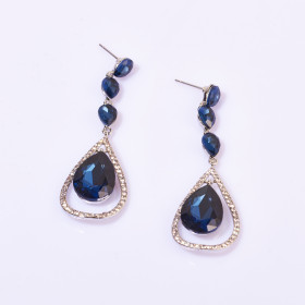 Teardrop Crystal Link Earrings