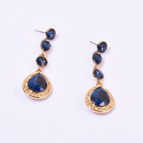 Teardrop Crystal Link Earrings