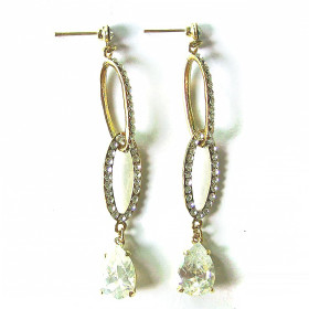 Crystal Teardrop Earring in Gold
