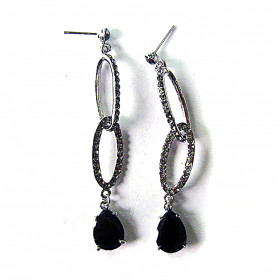Crystal Teardrop Earring in Rhodium