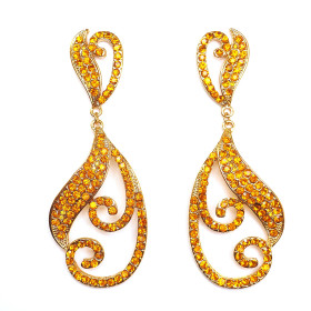 Crystal wave drop earrings