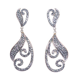 Crystal wave drop earrings