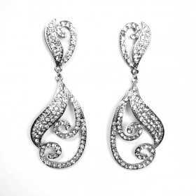 Crystal wave drop earrings