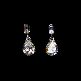 Cubic Zirconia Small Teardrop Earrings