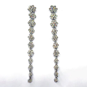 Long Eleven Flowers Linked Gradual Earrings