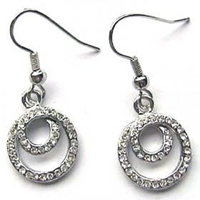 Crystal Double Circle Earrings