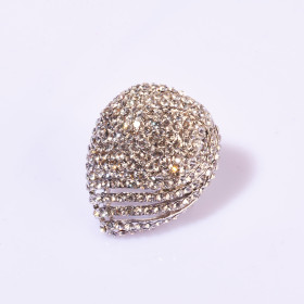 Chunky Crystal Teardrop Adjustable Ring